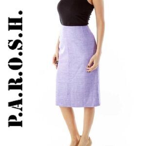 P.A.R.O.S.H. purple wild silk high waist pencil skirt NWT size 4